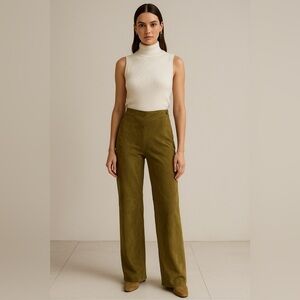 Vintage Assemblage Green Genuine Leather Pants Size 4